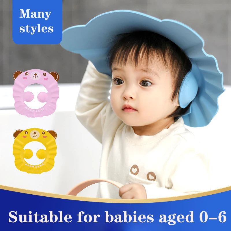 Baby Shampoo Visor, Adjustable Bath Cap for Kids Hair Washing