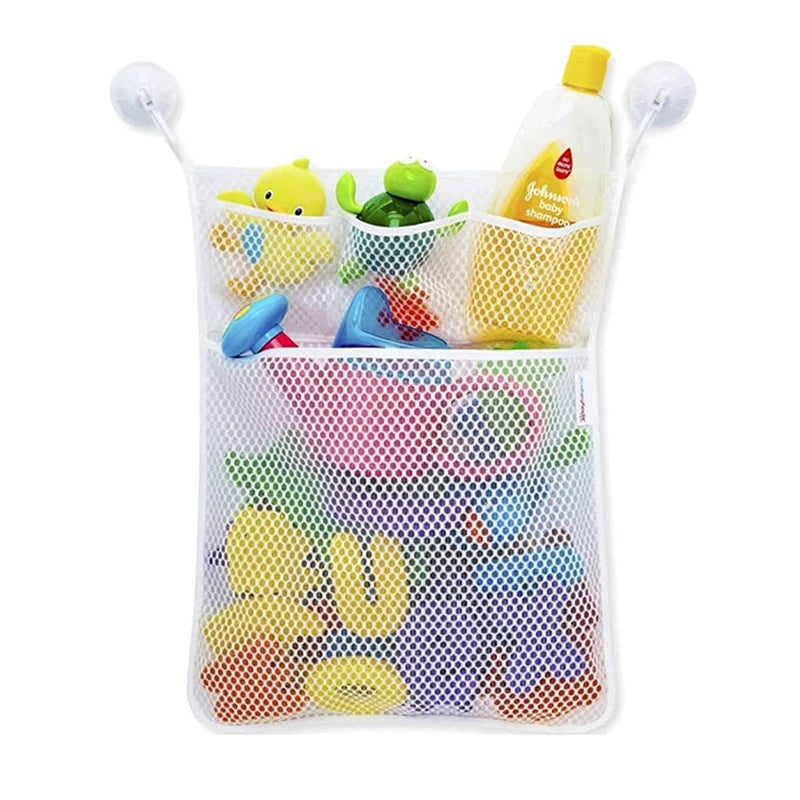 Bath Toy Storage Bag – Mesh Baby Toy Organizer with Suction Cups