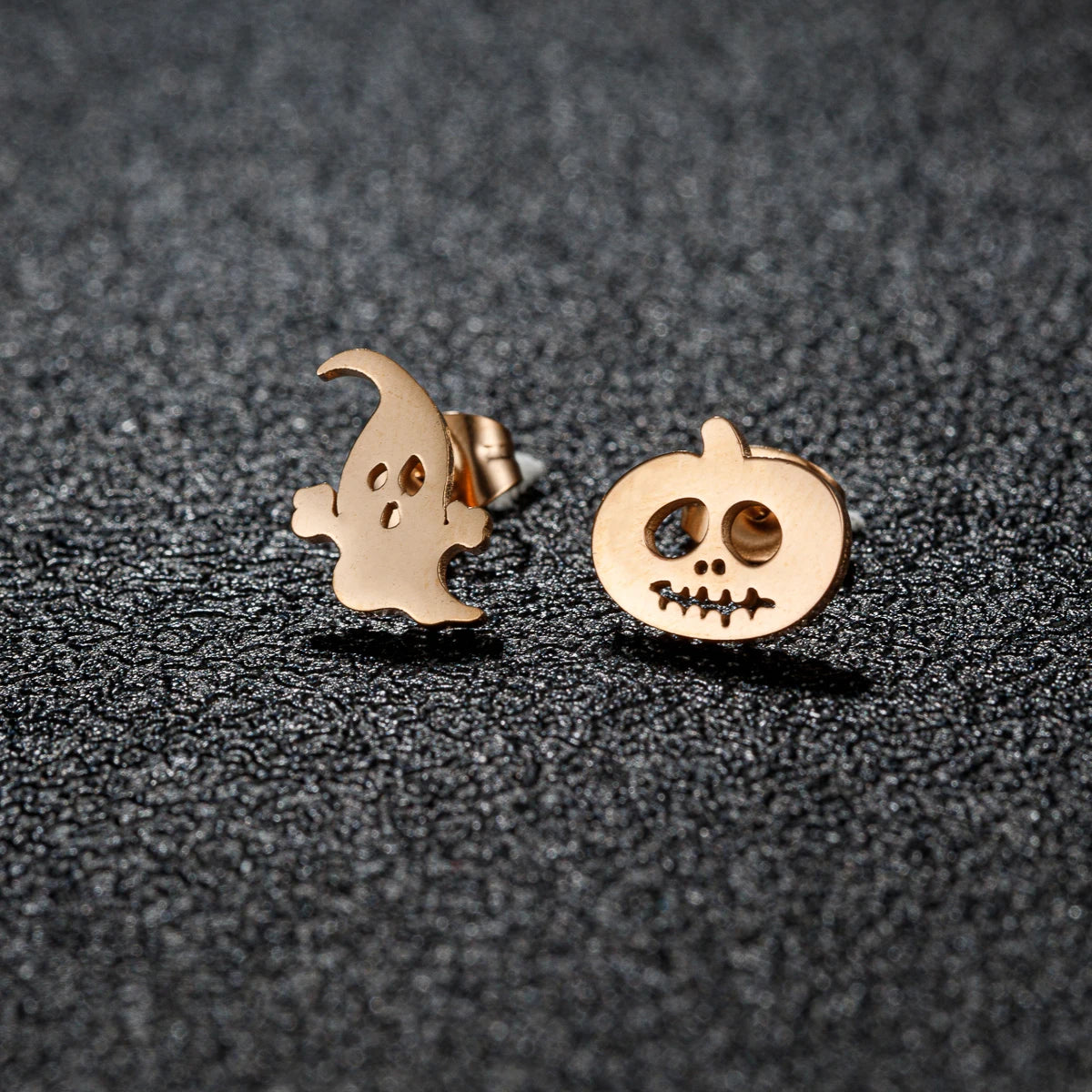 Halloween Bat Spider Earrings – Black Stainless Steel Punk Jewelry