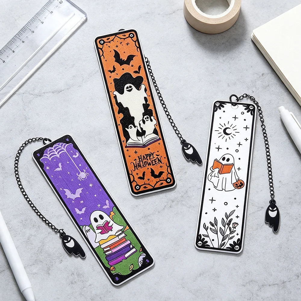 Halloween Ghost Bookmark – Stainless Steel Reading Accessory
