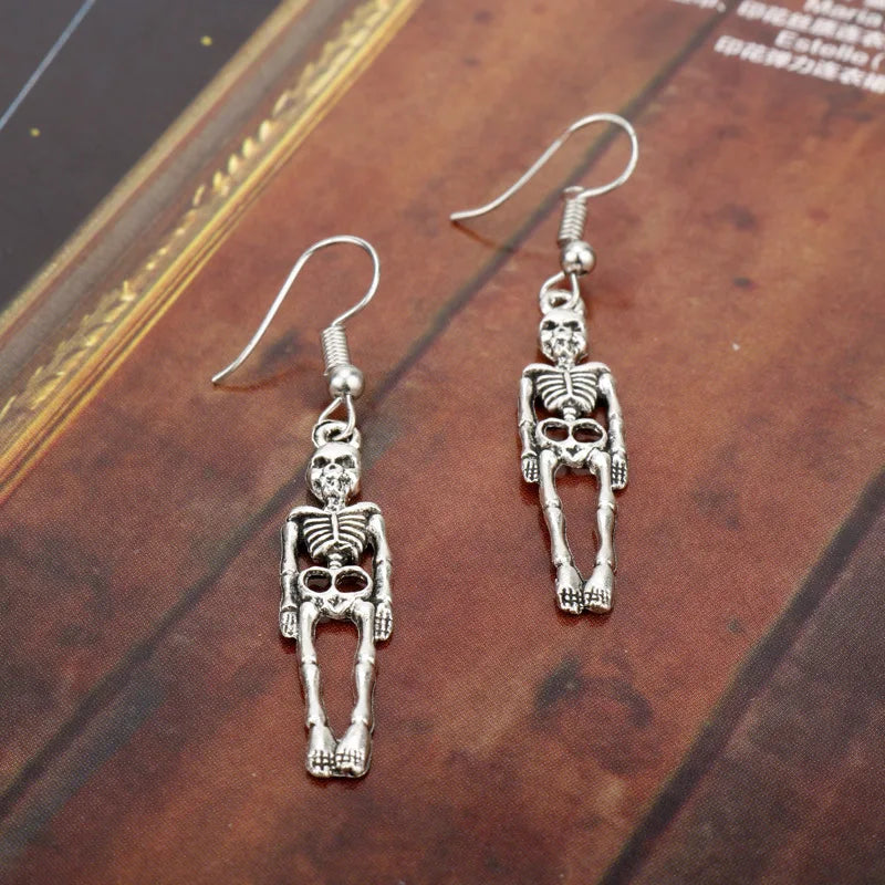 Halloween Skull Earrings Skeleton Dangle Punk Drop Jewelry