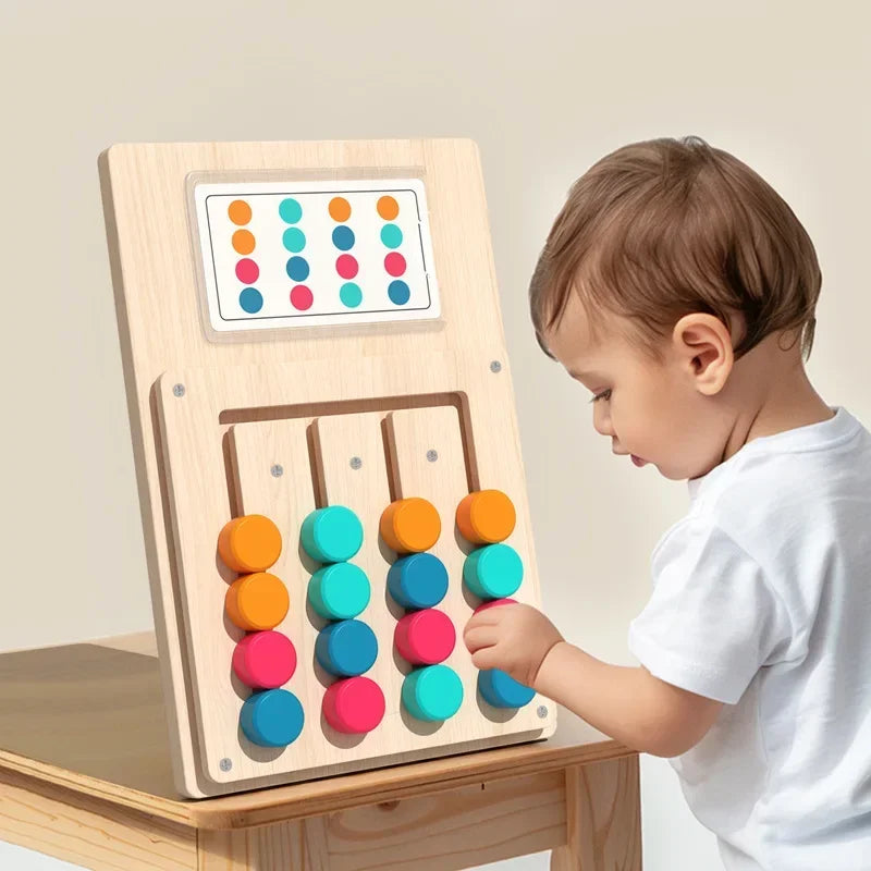 Wooden Color Sorting Game Montessori Shape Matching Toy for Kids