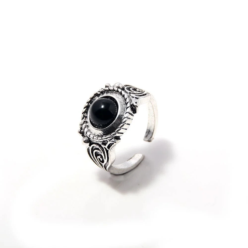 Gothic Fantasy Ring Vintage Dark Style Jewelry for Men