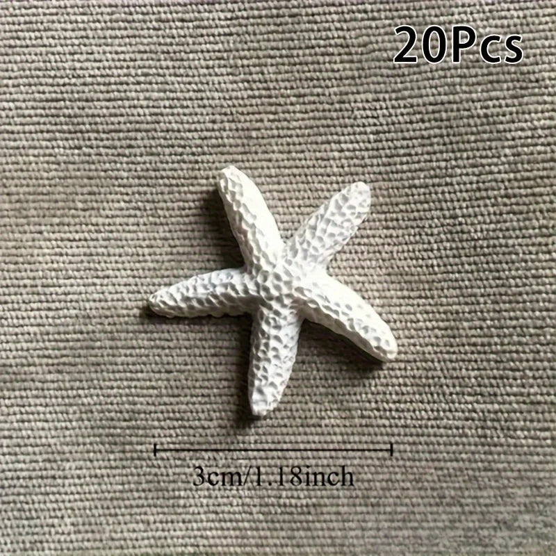 Resin Starfish Decorations, 20pcs Coastal Craft Decor for Parties