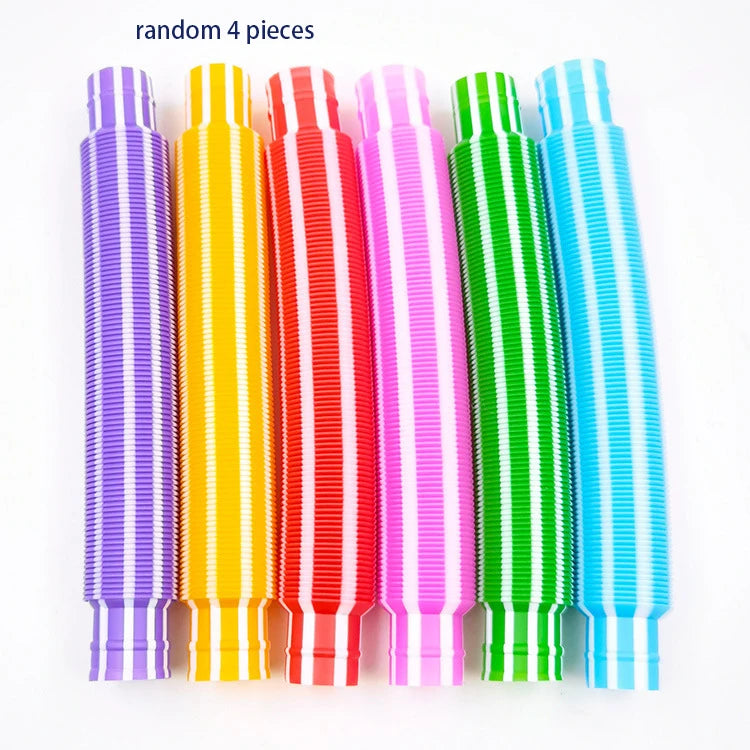 4 Pack Pop Tube Fidget Toy – Colorful Sensory Stretch Tubes