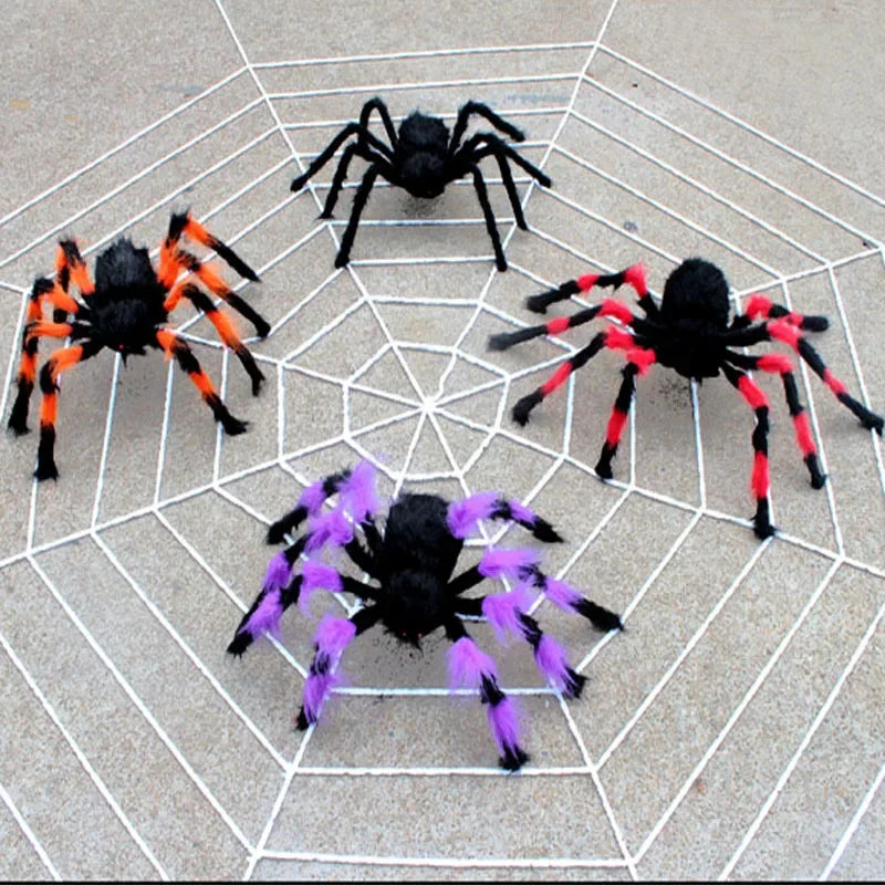 Giant Halloween Spider Outdoor Decoration – Large Spider Web