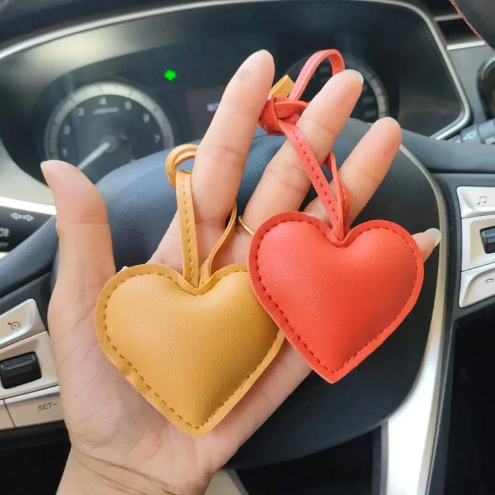 Heart Keychain PU Leather Car Keyring