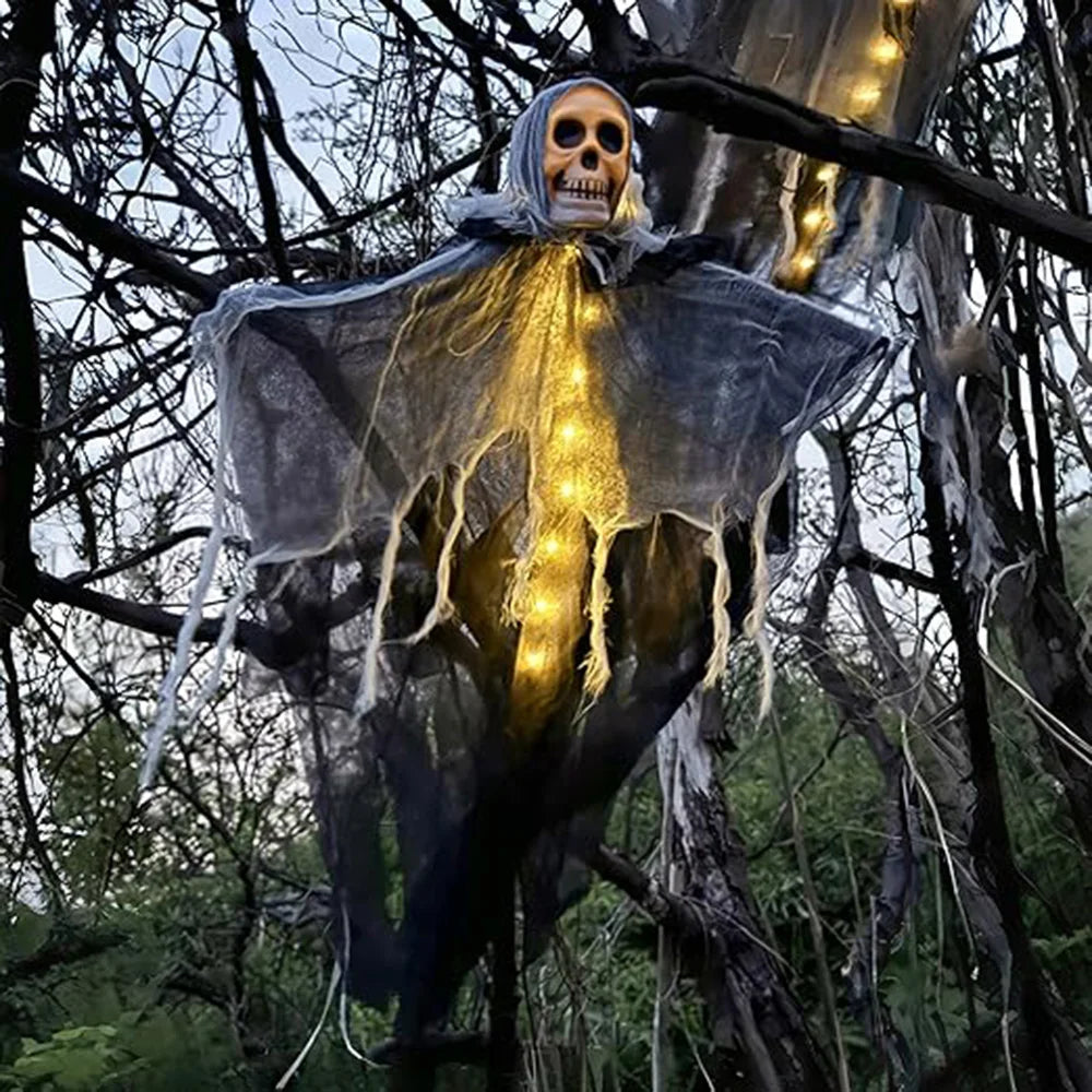 Hanging Halloween Ghost Decoration – LED Skeleton for Outdoor Decor