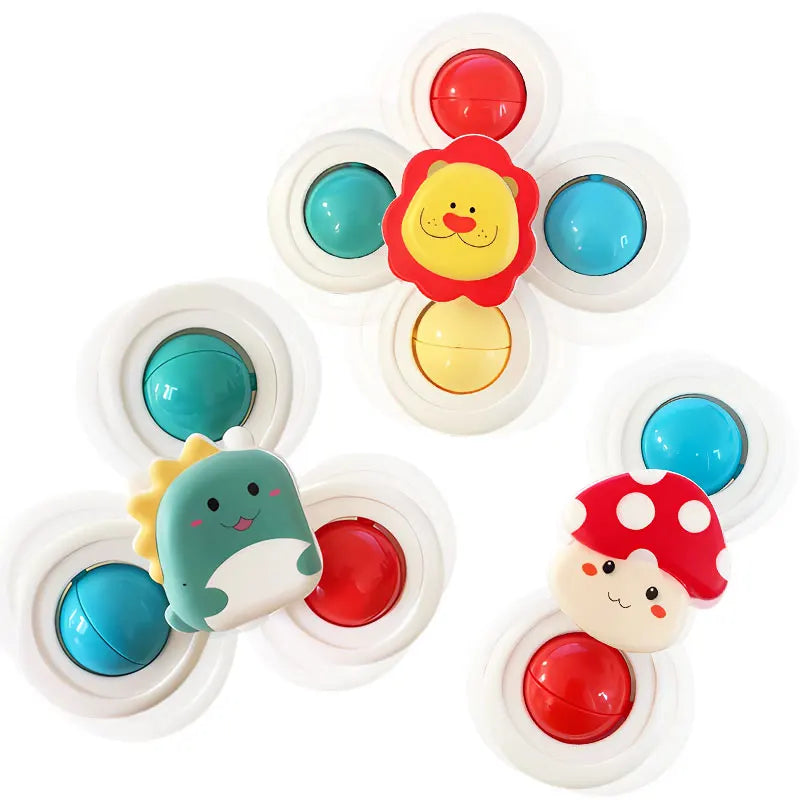 Suction Cup Spinner Toys – 3PC Animal Fidget Set