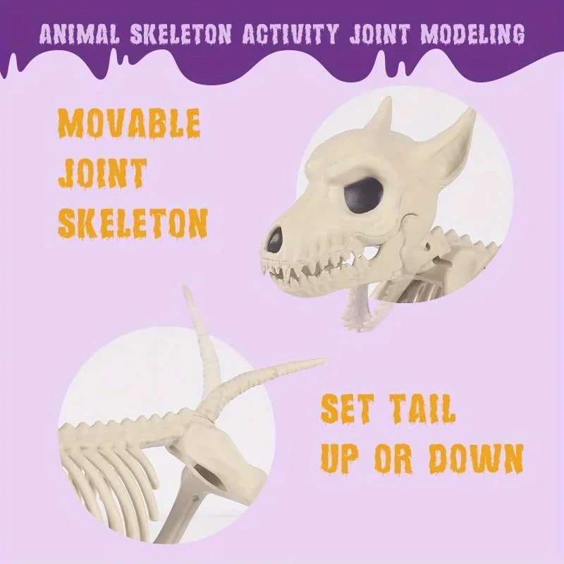 Halloween Wolf Skeleton Decoration for Indoor Outdoor Garden Decor
