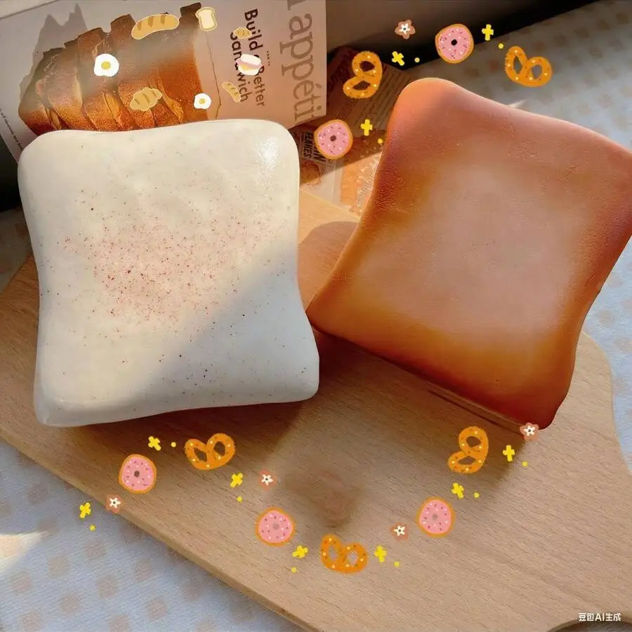 Slow Rising Squishy Toy – Soft Butter Toast Stress Relief Squeeze
