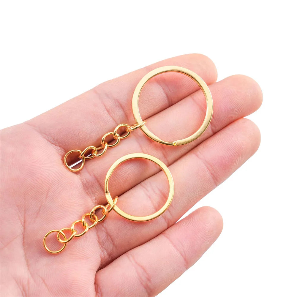Split Key Rings – 20/50pcs Gold Metal Keychain Hardware