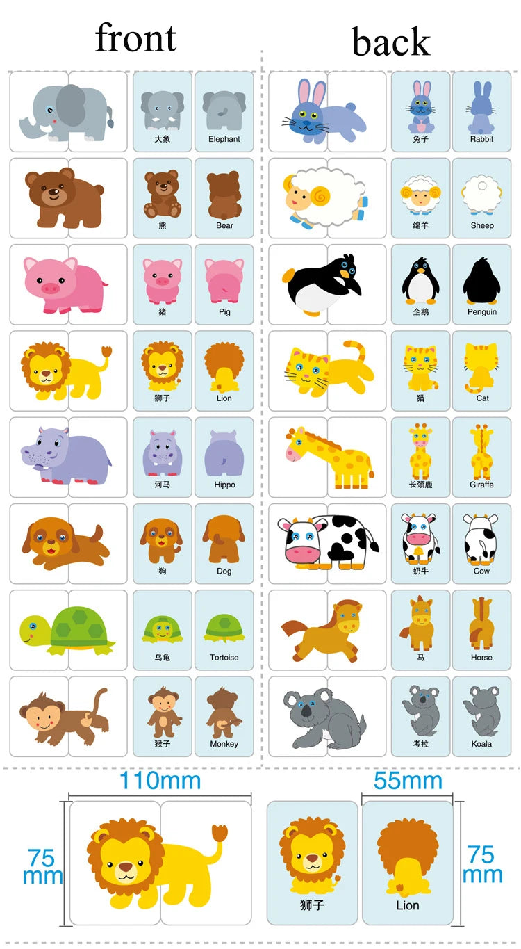 Montessori Toddler Puzzle – Wooden Animal Jigsaw Game