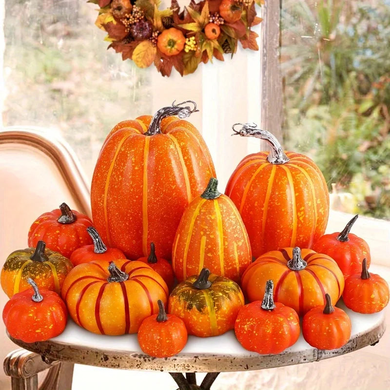 Halloween Pumpkin Decorations, Artificial Pumpkins for Fall Table Decor