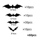3D Bat Wall Stickers, 12pcs Halloween Decorations for Walls & Windows