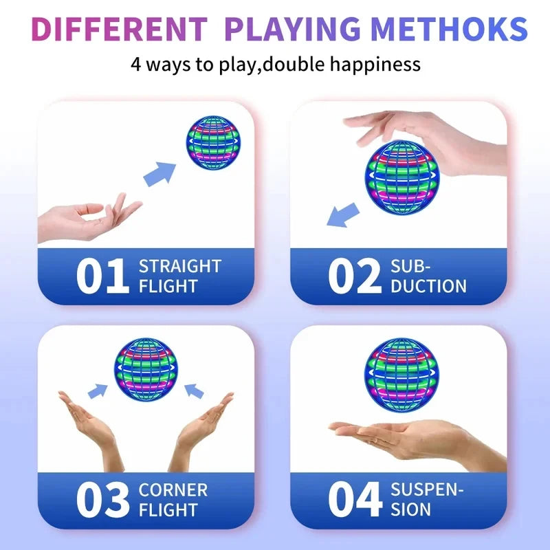 Flying Orb Toy with LED Lights – Spinning UFO Outdoor Toy