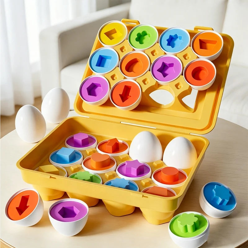 Montessori Egg Puzzle – Shape & Color Matching Toy for Kids