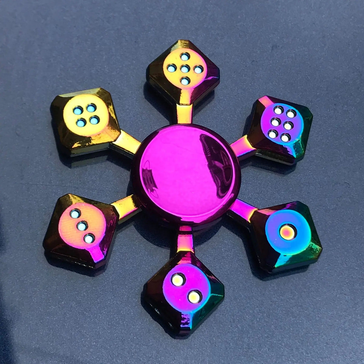 Metal Fidget Spinner Rainbow Gradient Fingertip Gyro Toy
