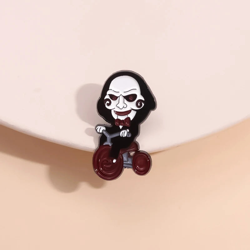 Clown Enamel Pin Bicycle Horror Halloween Lapel Brooch