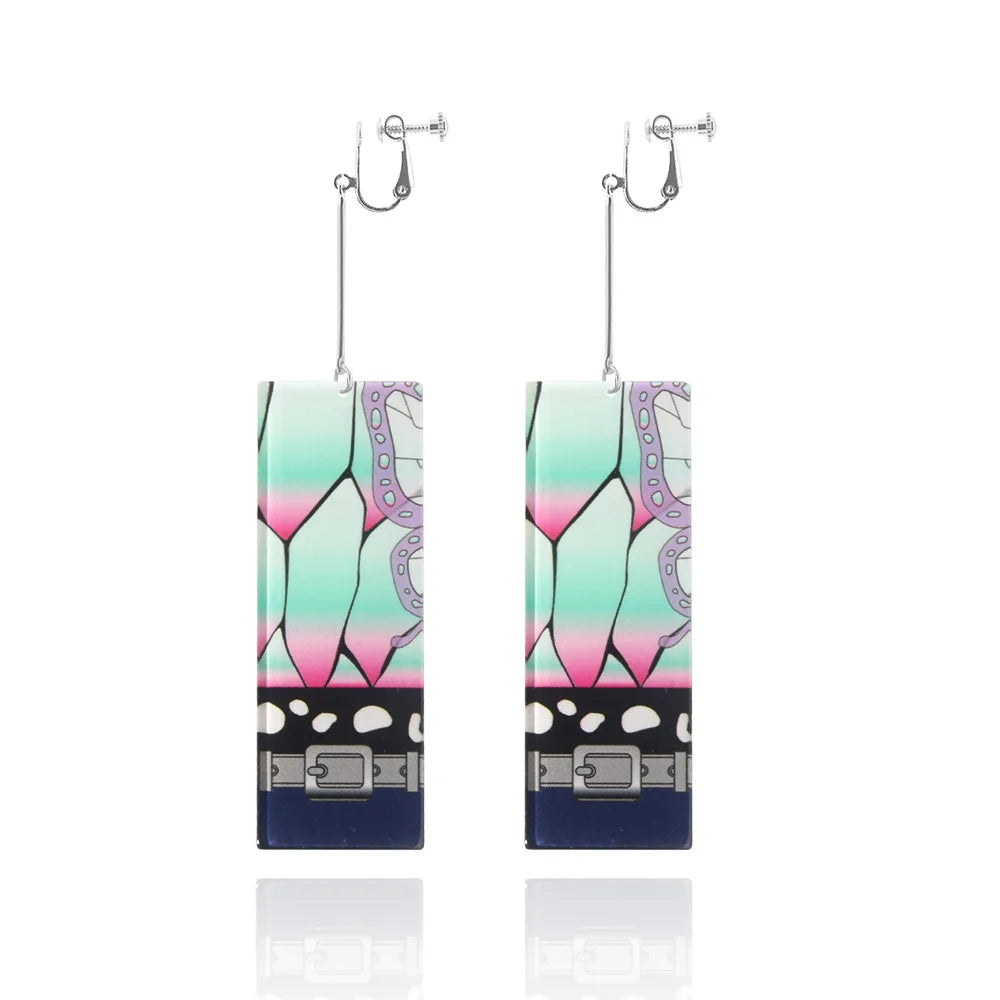 Pink Acrylic Drop Earrings – Japanese-Inspired Cosplay Jewelry for Women