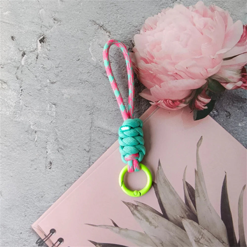 Braided Lanyard Keychain – Colorful Paracord Wrist Strap