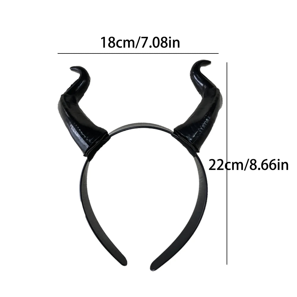 Demon Horn Headband – Black Detachable Costume Headpiece