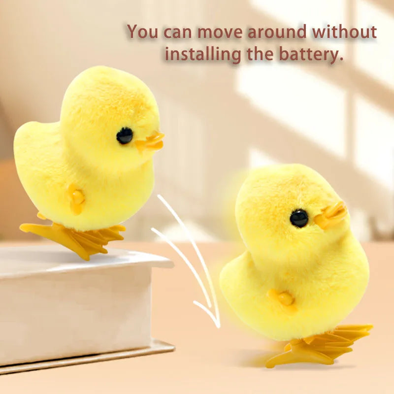 1/2Pcs Wind-Up Jumping Chicken and Duck Toys, Simulated Plush Chicken and Duck Walking Simulation, Halloween and Christmas Gifts