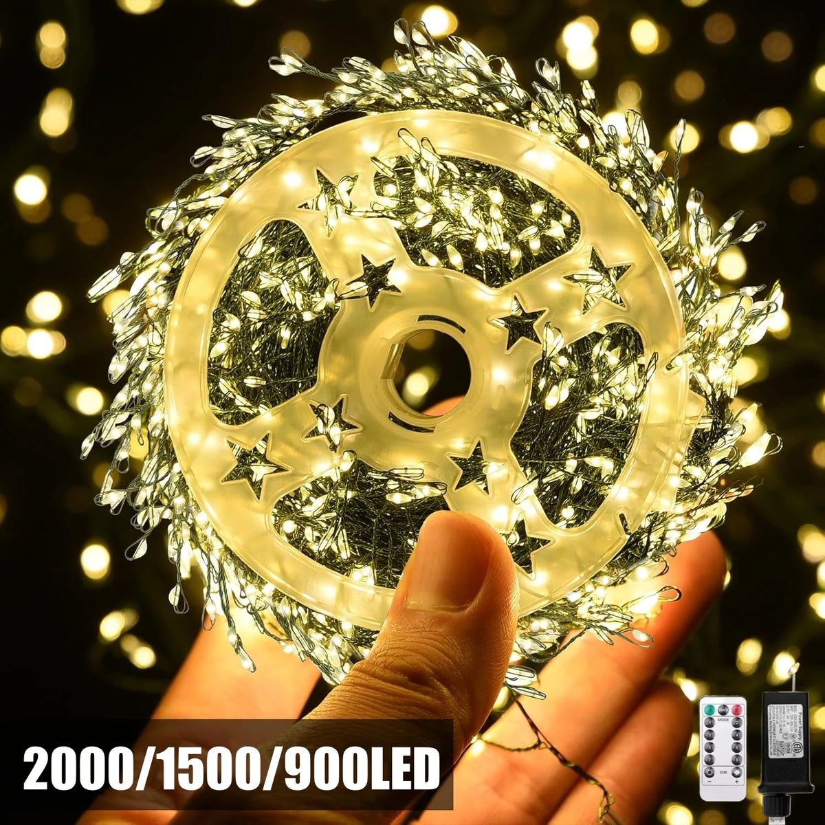 LED Firecracker String Lights – 30M–75M Remote Control Decor