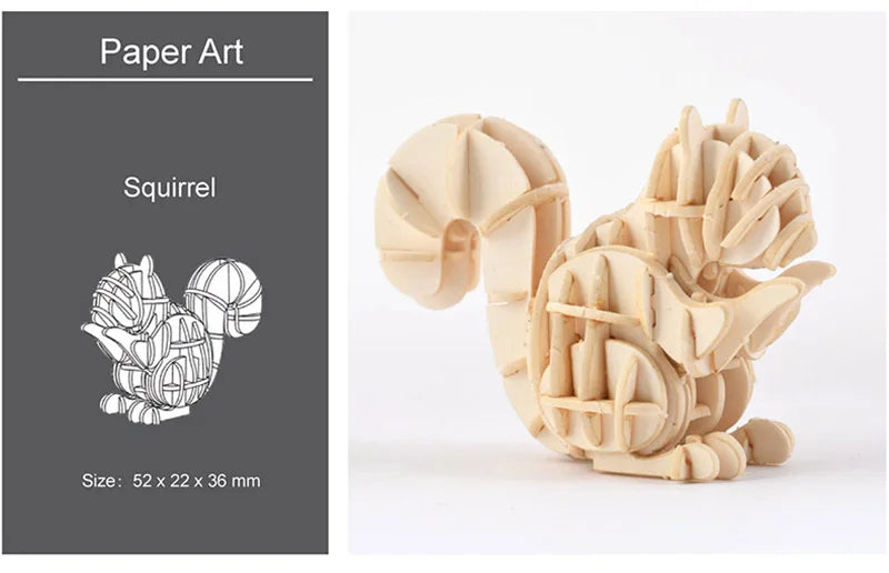 3D Wooden Animal Puzzle – DIY Assembly Model Kit