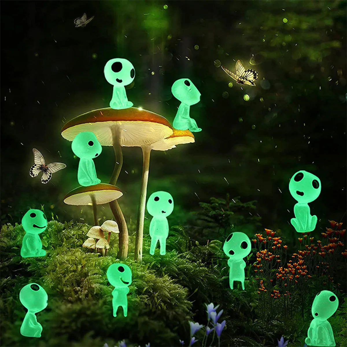Glow in the Dark Garden Decorations Mini Princess Ornaments 10pc
