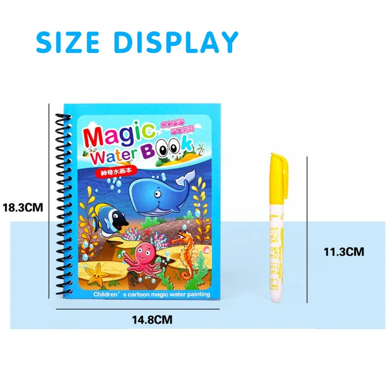 Reusable Water Coloring Book – Magic Drawing Book for Kids