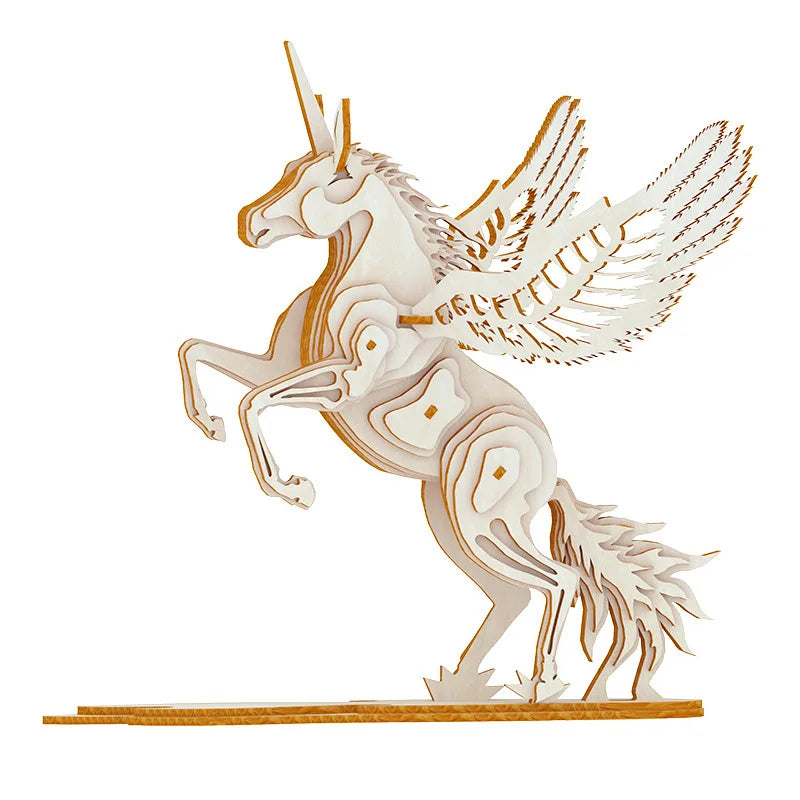 3D Wooden Animal Puzzle – DIY Assembly Model Kit