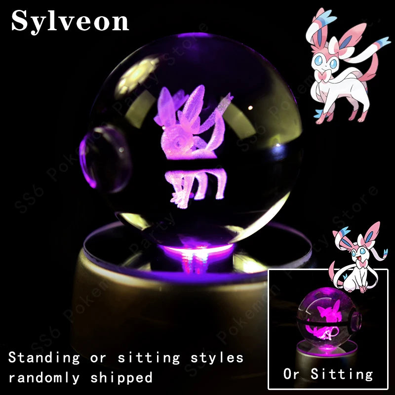 3D Crystal Ball Night Light – Glass LED Decorative Lamp