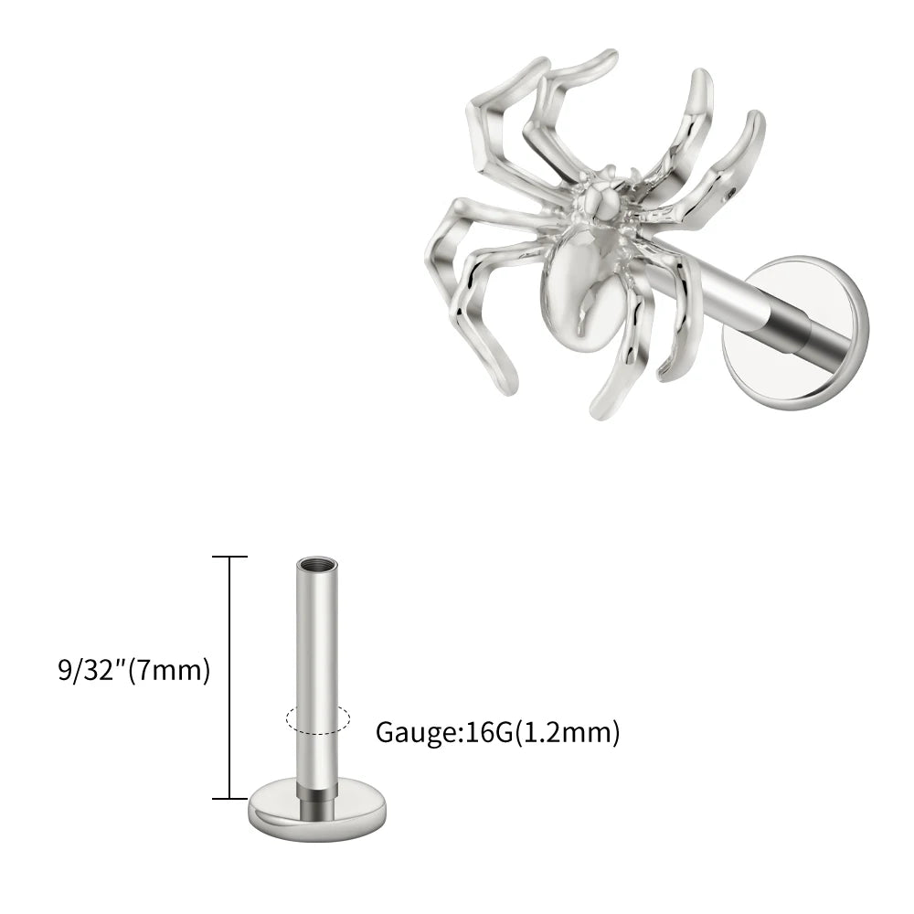 Titanium Labret Stud Spider Lip Tragus Cartilage Helix Piercing
