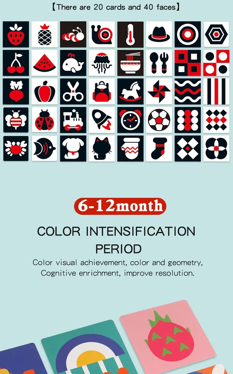 Baby High Contrast Flash Cards Visual Learning Cards