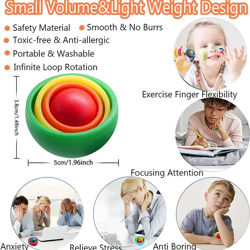 3D Rotation Ball Fidget Toy – Gyro Spinner Sensory Toy
