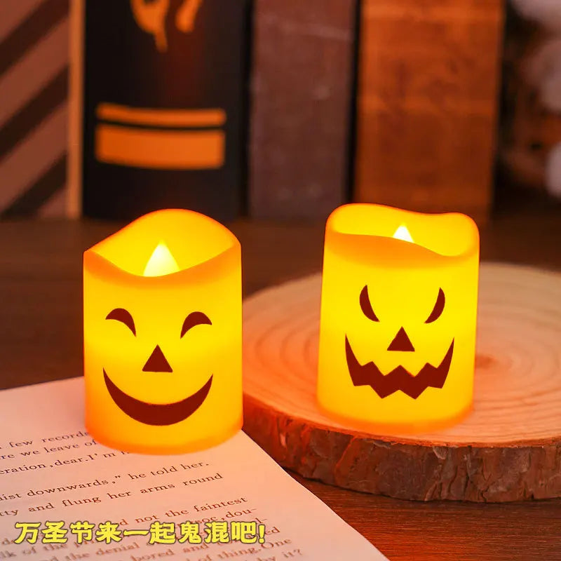 Halloween Flameless Candles – 6Pcs LED Pumpkin Skull Ghost Lights