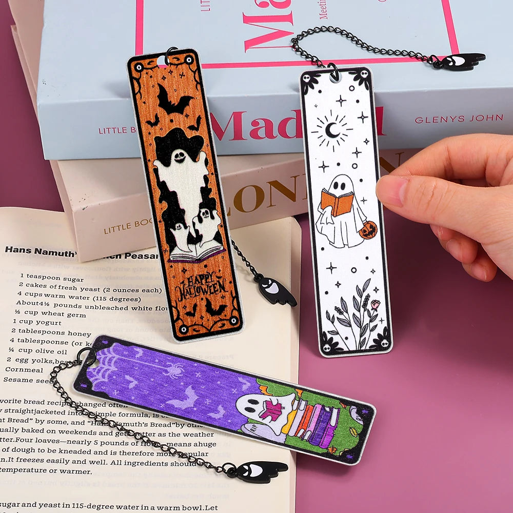 Halloween Ghost Bookmark – Stainless Steel Reading Accessory