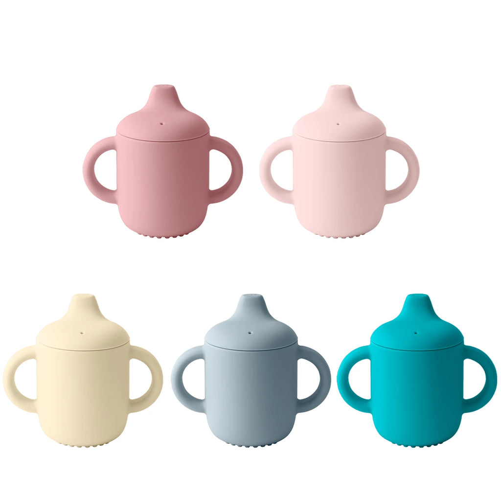 Silicone Baby Training Cup with Handle – 180ml Infant Drinking Cup