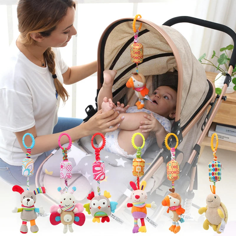 Baby Hanging Rattle Toy – Soft Plush Stroller & Crib Sensory Toy