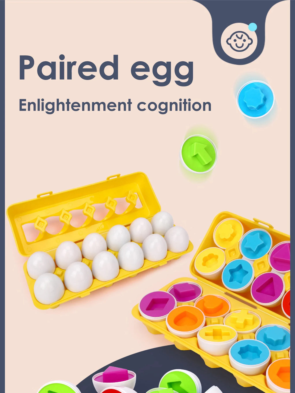 Egg Shape Matching Toy for Toddlers – 6-Piece Color & Shape Game