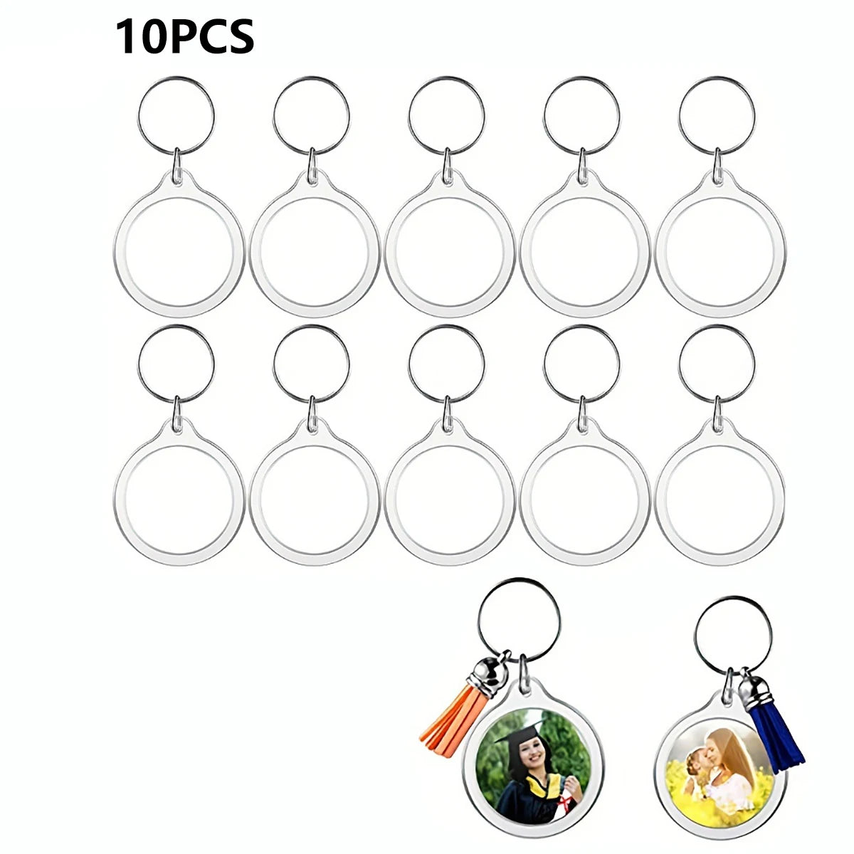 Photo Frame Keychain Clear Acrylic