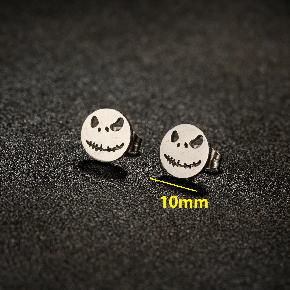 Halloween Bat Spider Earrings – Black Stainless Steel Punk Jewelry