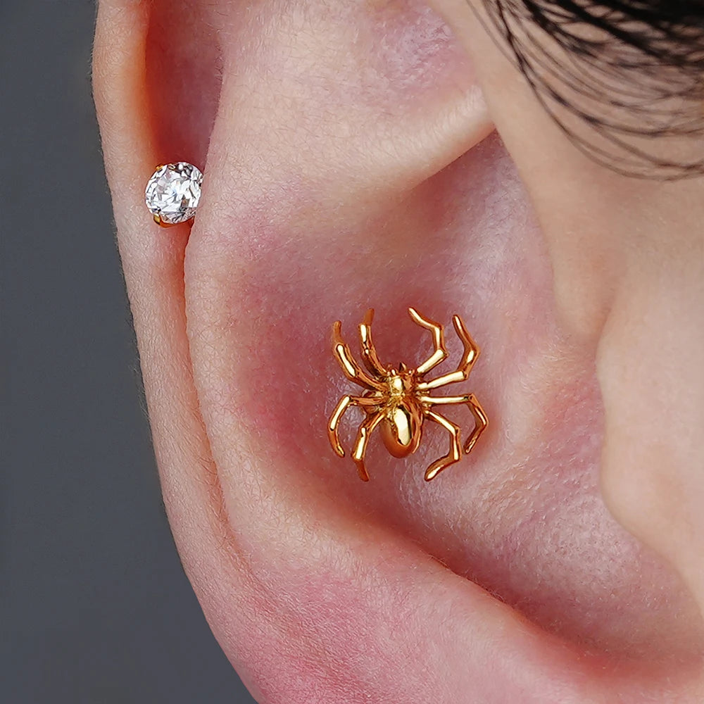Titanium Labret Stud Spider Lip Tragus Cartilage Helix Piercing