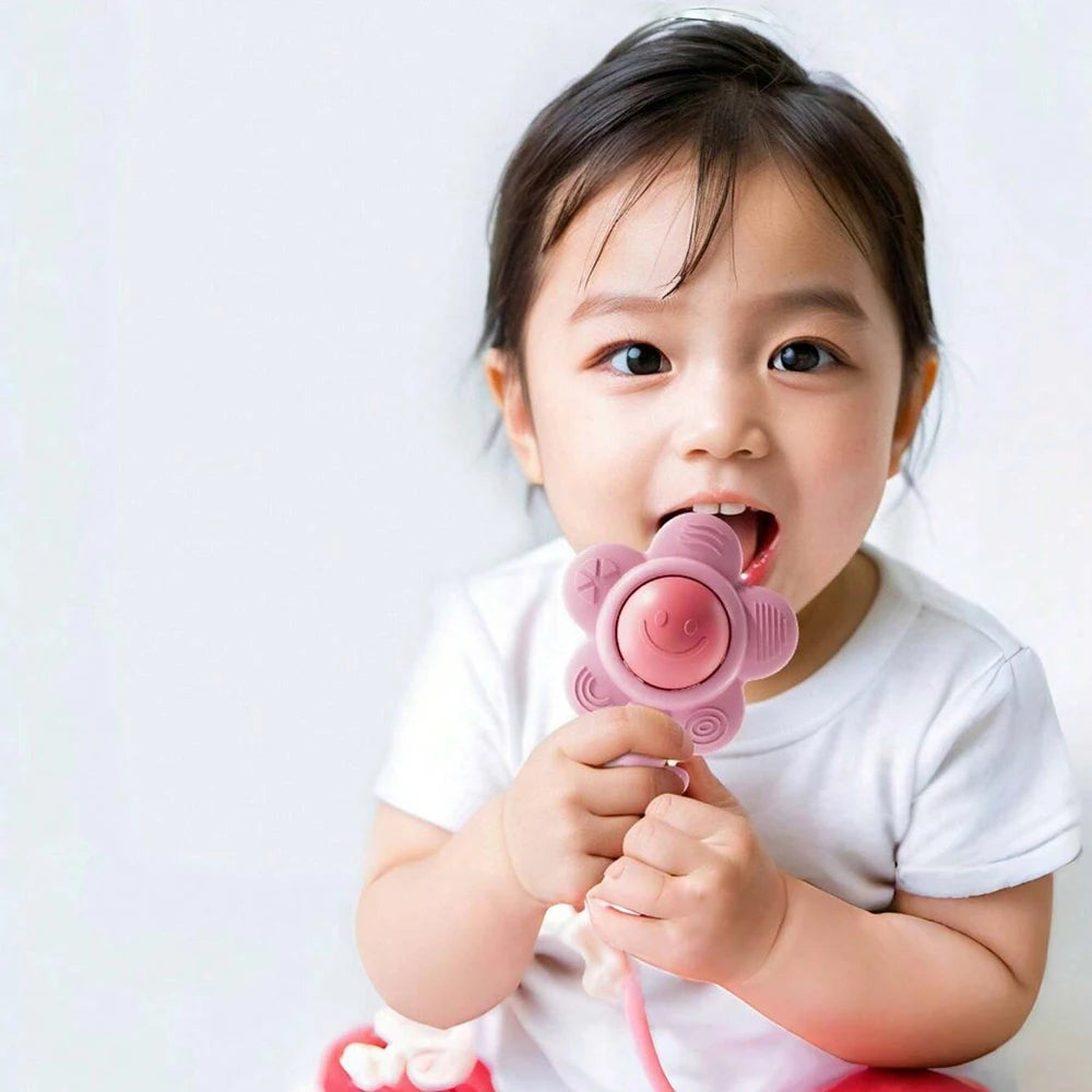Baby Teething Rattle – 3-in-1 Silicone Sensory Toy