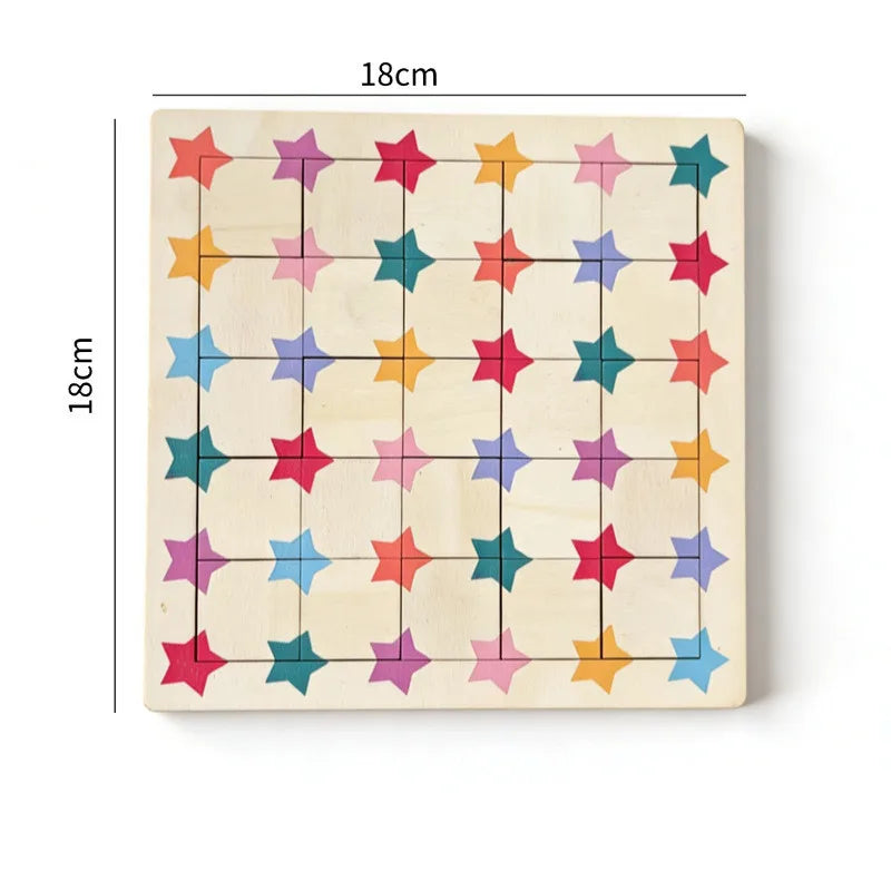 Wooden Star Puzzle – Kids Educational Shape Recognition Toy