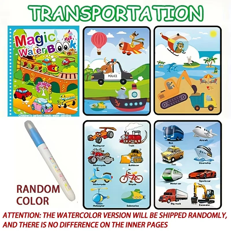 Reusable Water Coloring Book – Magic Drawing Book for Kids