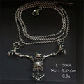 Punk Skull Necklace Captivity Skull Pendant Bicycle Rock Jewelry Gift For Men And Women Zinc No Gems