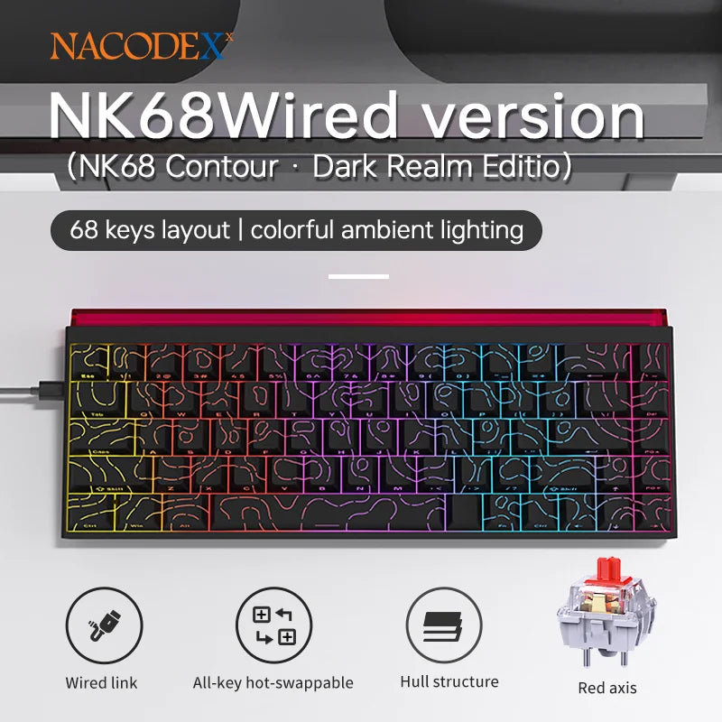 Mechanical Gaming Keyboard – 68 Key RGB Wired Keyboard
