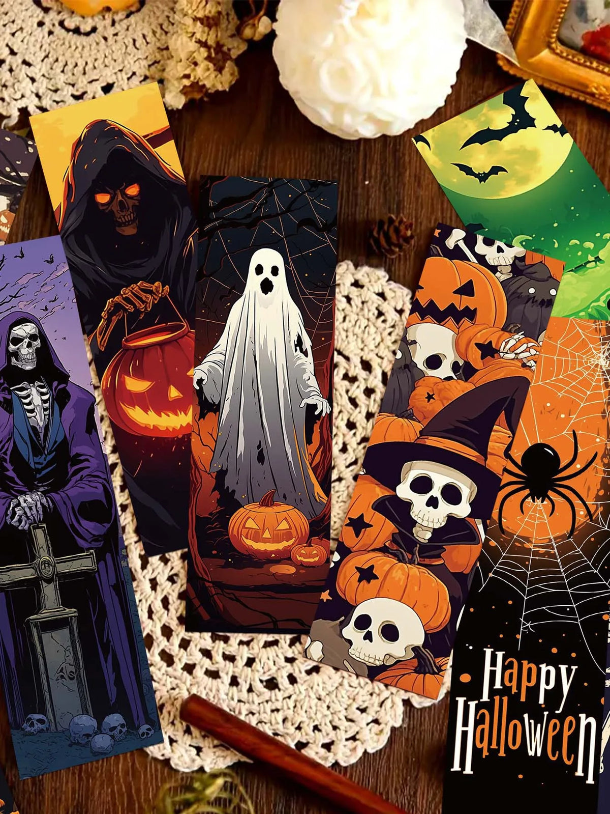 Halloween Bookmarks – 30-Piece Paper Reading Bookmarks Set